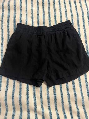 Old Navy Linen Black High-Waist Elastic Pull-On Shorts